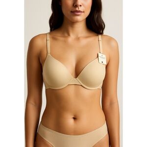 NWT Anne Klein Gentle Lift Padded Underwire Bra 34C Beige